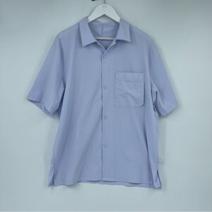 Lululemon Lightweight Camp Collar Button Up Shirt Serena Blue Mens Size XXL